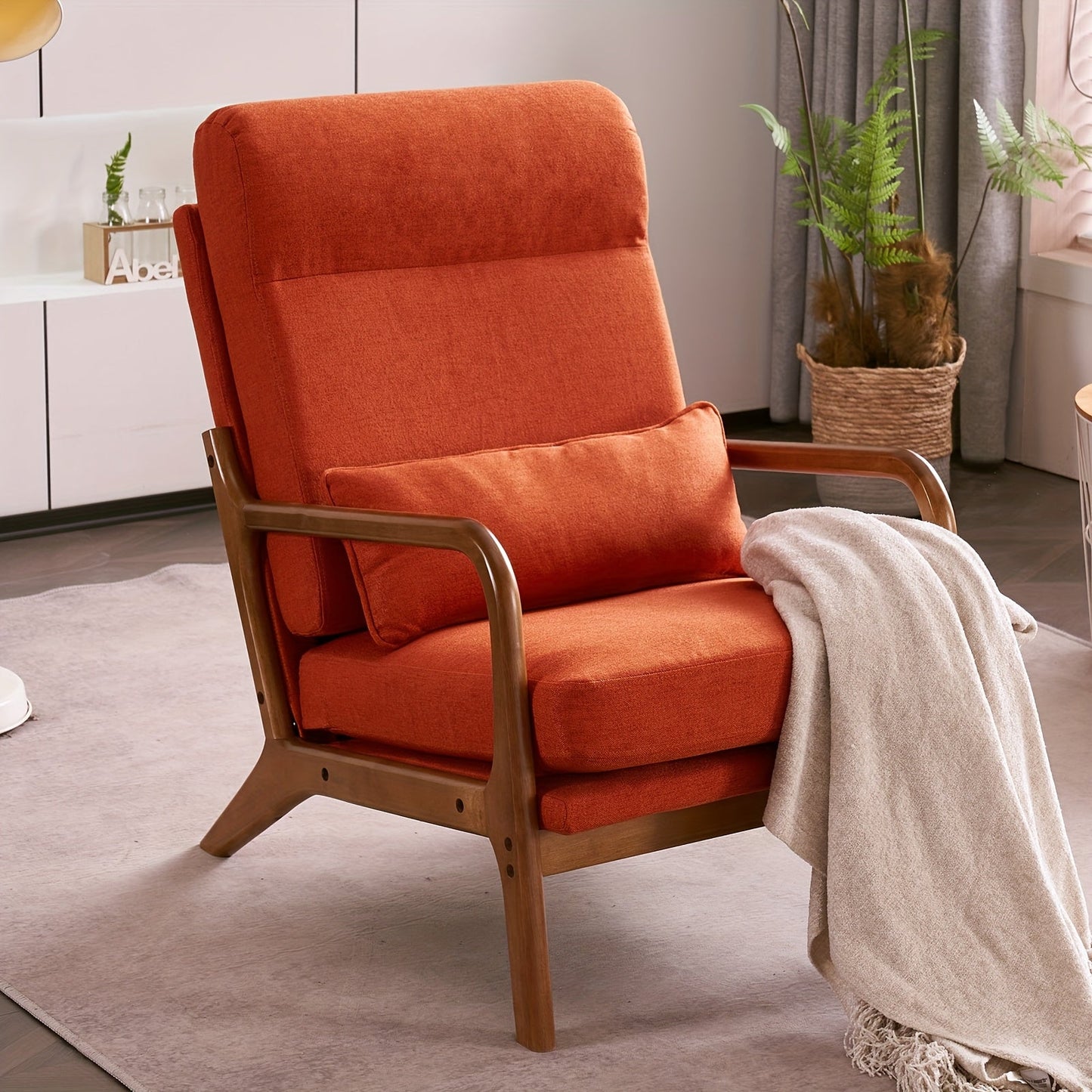 Accent Chair shown in the Burnt Orange Linen, 1set option