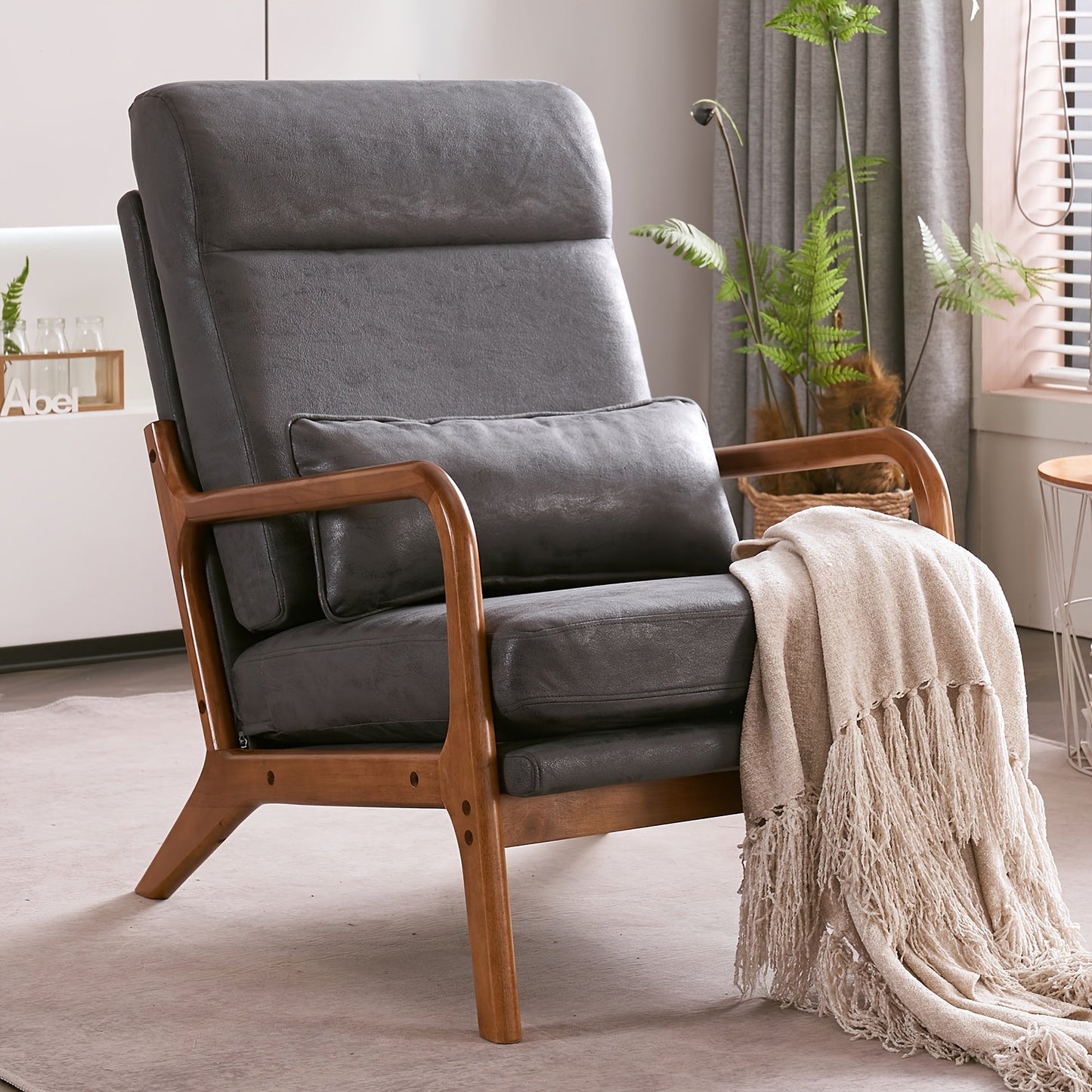 Accent Chair shown in the Microfiber-Dark Grey, 1set option