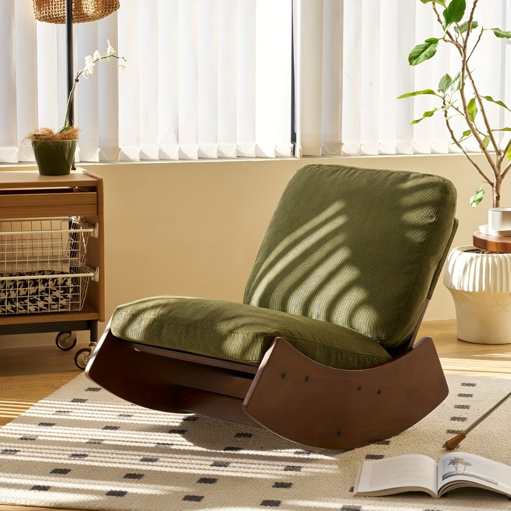 Accent Chairs and Glider Chairs, Upholstered Glider Rocking Chair with Solid Wood Frame shown in the main product view