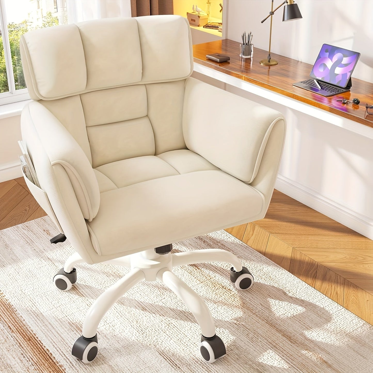 Vanity Chair shown in the Cream Color option