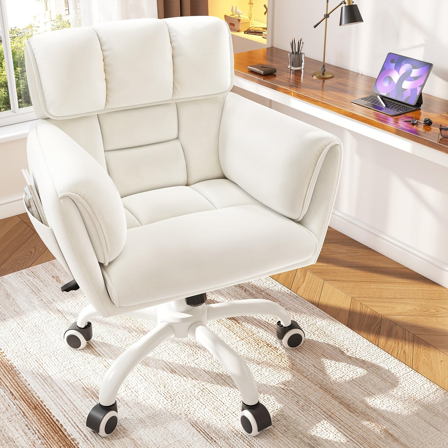 Vanity Chair shown in the White option