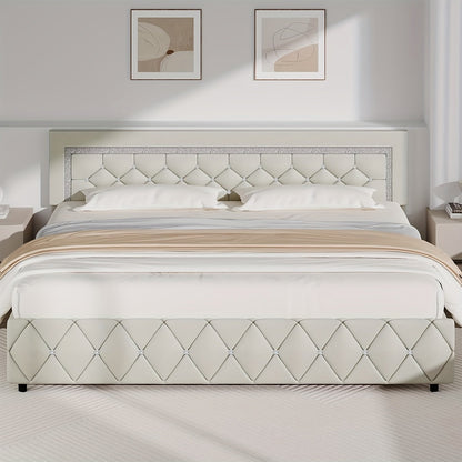 Bed Frame shown in the Beige, King option