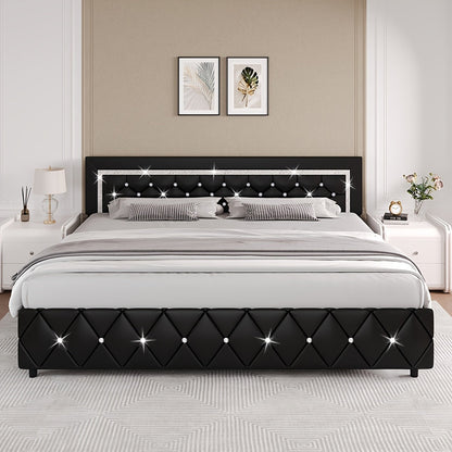 Bed Frame shown in the Black, King option