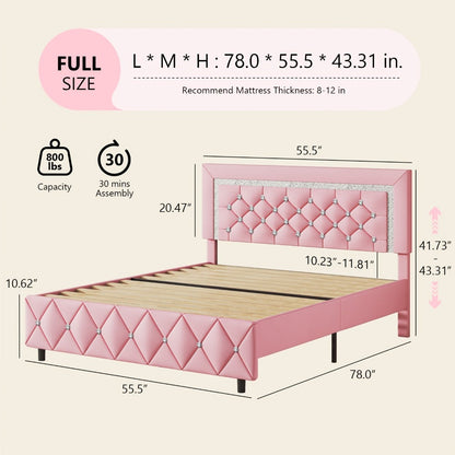 Upholstered Wood Bed Frame with No Box Spring Needed and Memory Foam detail image - detail view 10