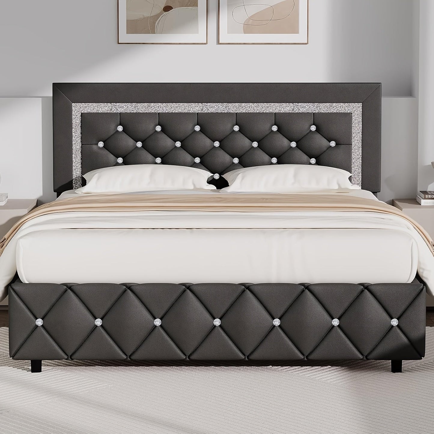 Bed Frame shown in the Gray, Full option