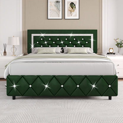 Bed Frame shown in the Green, Full option