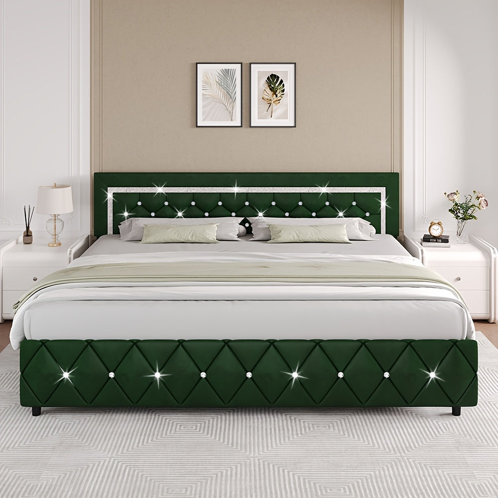 Bed Frame shown in the Green, King option