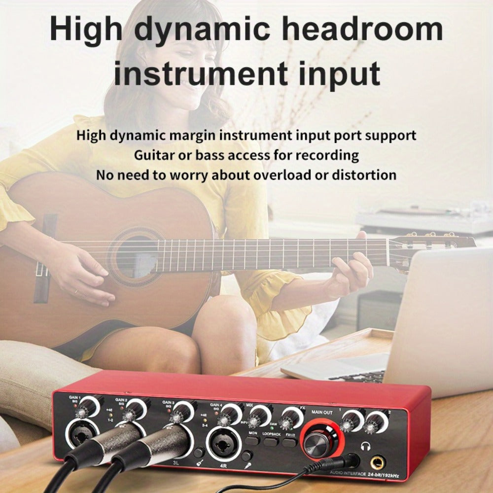 USB Audio Interface, 192Khz, Professional, 4-Channel, Sound for Recording and Streaming detail image - detail view 13
