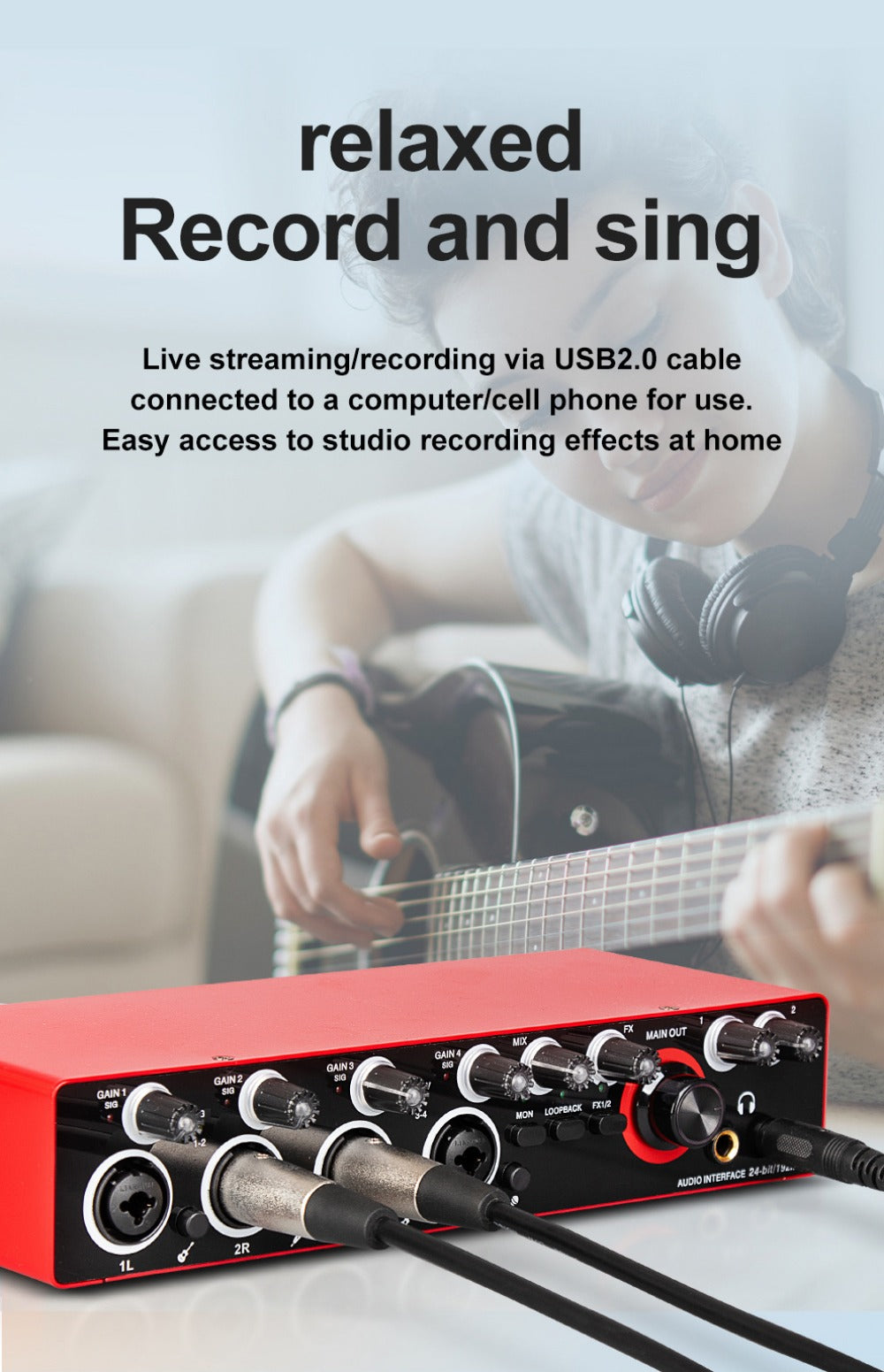 USB Audio Interface, 192Khz, Professional, 4-Channel, Sound for Recording and Streaming detail image - detail view 17