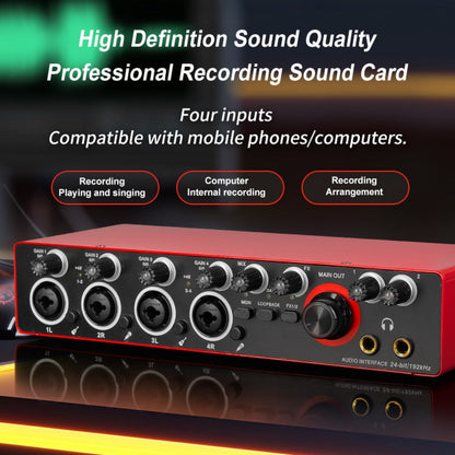 USB Audio Interface, 192Khz, Professional, 4-Channel, Sound for Recording and Streaming detail image