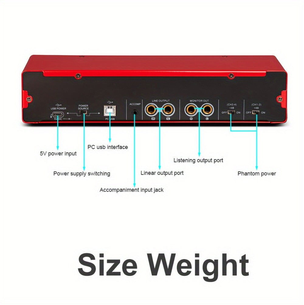USB Audio Interface, 192Khz, Professional, 4-Channel, Sound for Recording and Streaming detail image - detail view 27