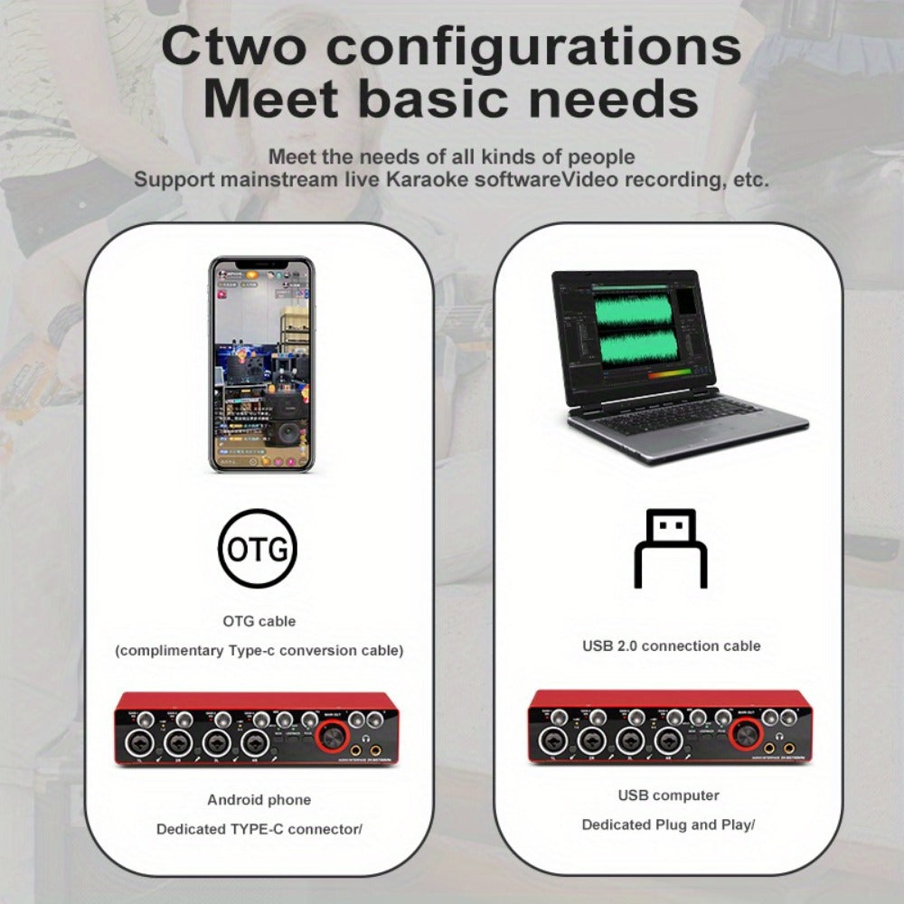 USB Audio Interface, 192Khz, Professional, 4-Channel, Sound for Recording and Streaming detail image - detail view 8