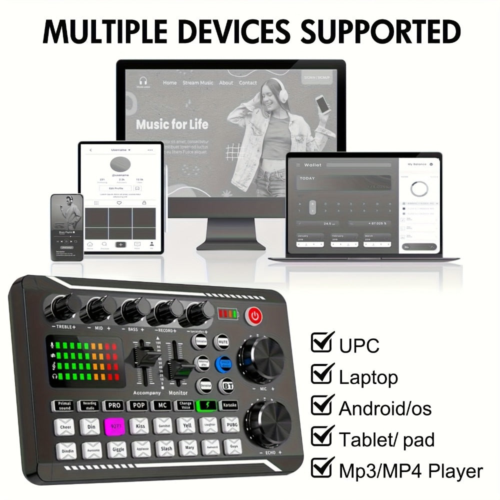 USB Audio Interface, 5V, Wireless, USB-C, Podcast, Microphone for Recording and Streaming detail image - detail view 18