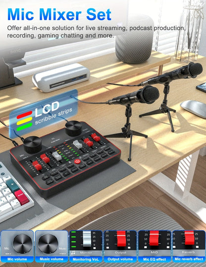 USB Audio Interface, Adjustable, USB, Podcast, Equipment for Recording and Streaming detail image - detail view 12