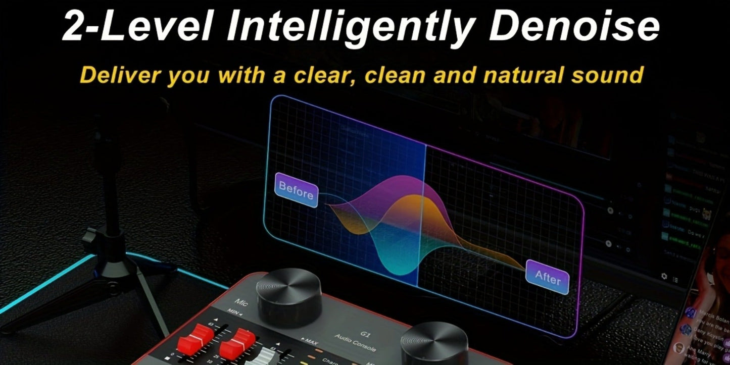 USB Audio Interface, Adjustable, USB, Podcast, Equipment for Recording and Streaming detail image - detail view 20