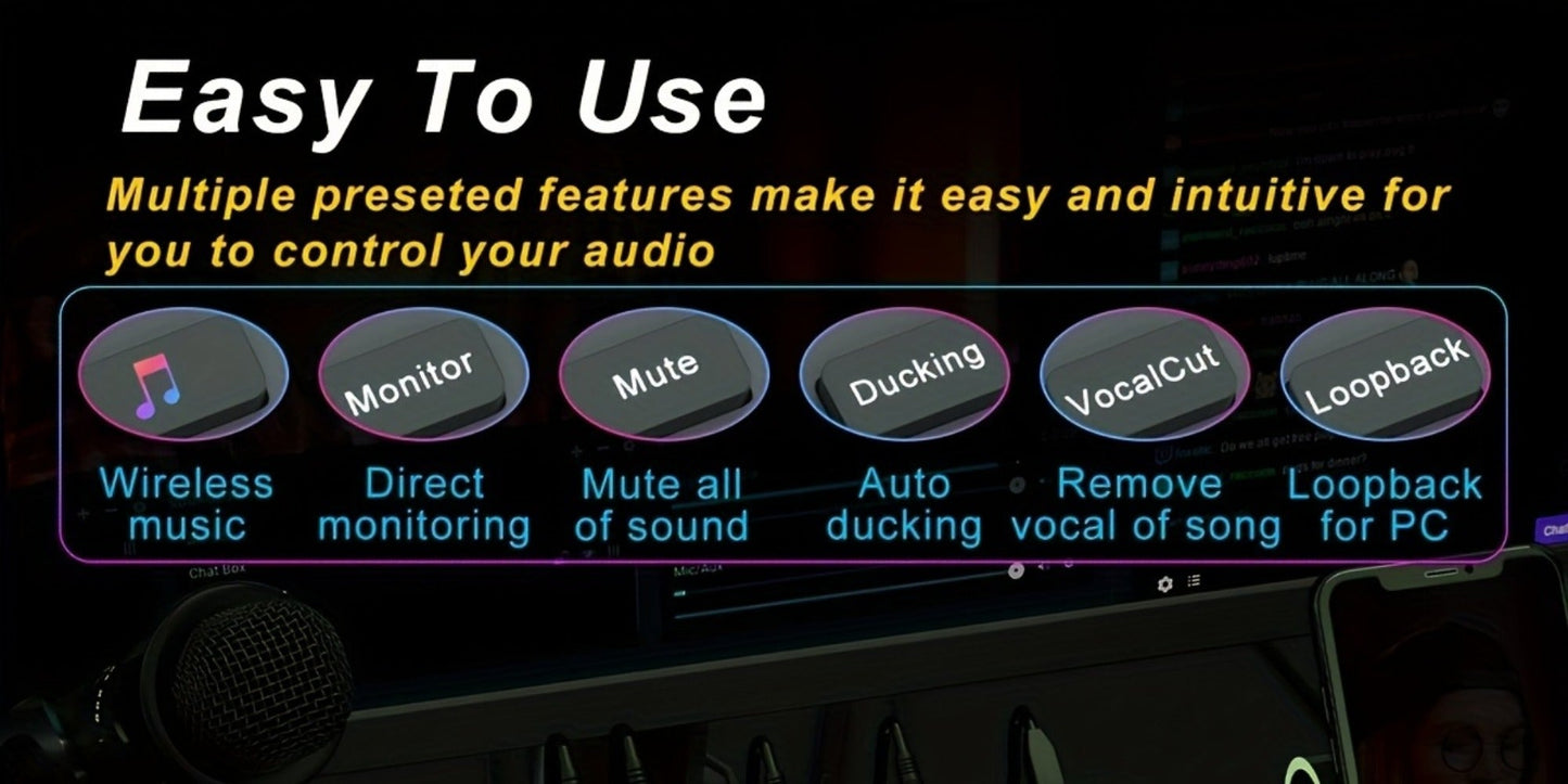 USB Audio Interface, Adjustable, USB, Podcast, Equipment for Recording and Streaming detail image - detail view 21