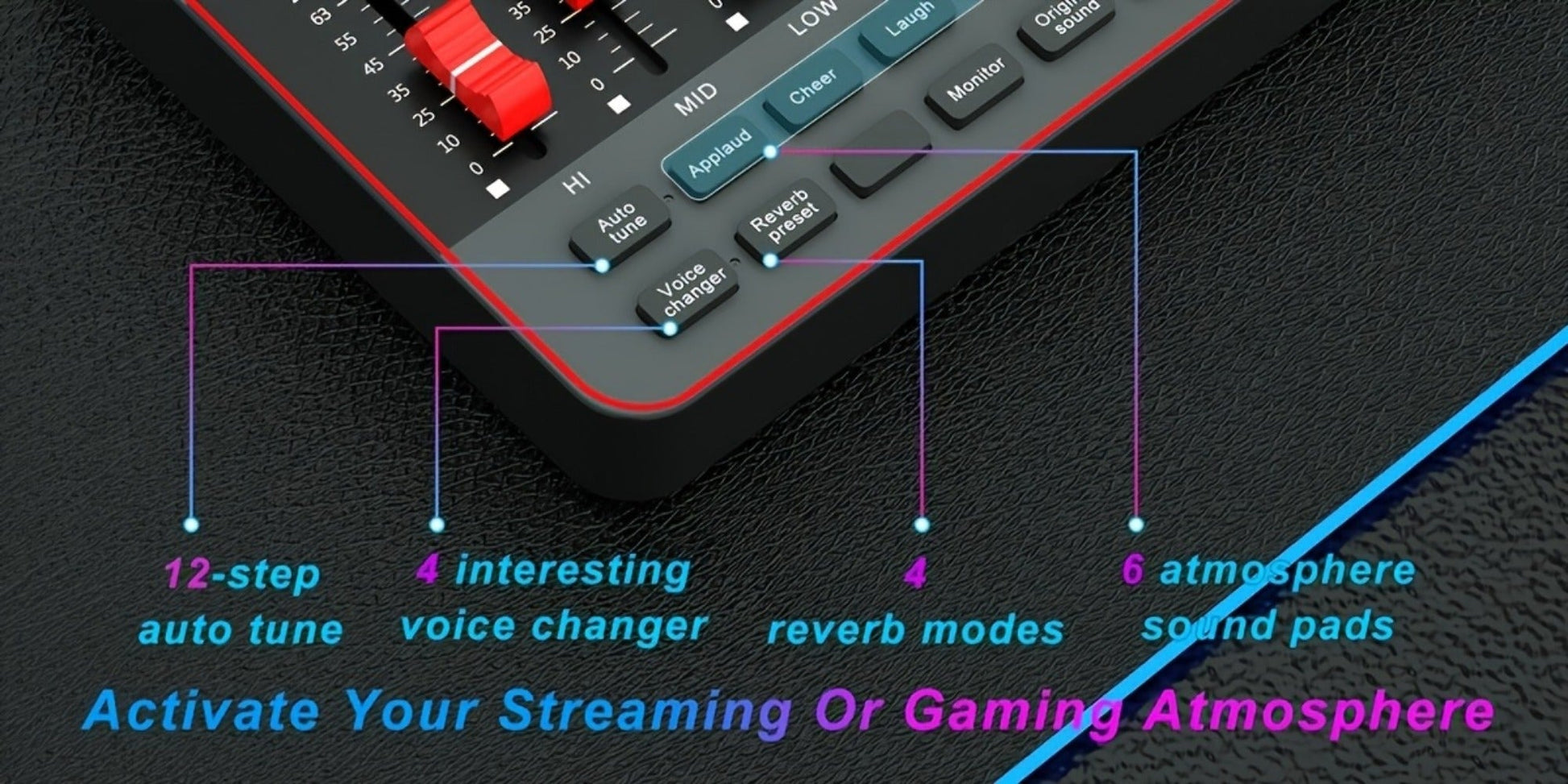 USB Audio Interface, Adjustable, USB, Podcast, Equipment for Recording and Streaming detail image - detail view 22