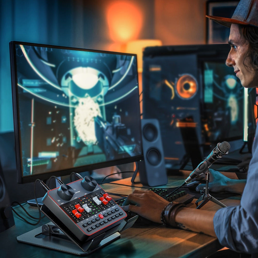 USB Audio Interface, Adjustable, USB, Podcast, Equipment for Recording and Streaming detail image - detail view 8