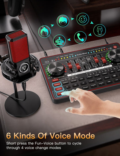 USB Audio Interface, Cardioid, USB, Rechargeable, Professional, Mixer for Recording detail image - detail view 13