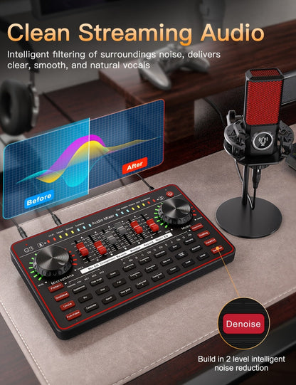 USB Audio Interface, Cardioid, USB, Rechargeable, Professional, Mixer for Recording detail image - detail view 15