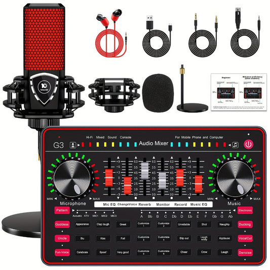 USB Audio Interface, Cardioid, USB, Rechargeable, Professional, Mixer for Recording detail image