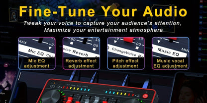 USB Audio Interface, Cardioid, USB, Rechargeable, Professional, Mixer for Recording detail image - detail view 21