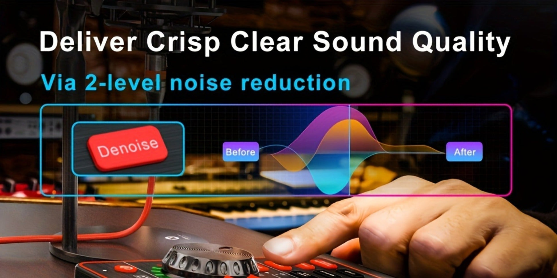 USB Audio Interface, Cardioid, USB, Rechargeable, Professional, Mixer for Recording detail image - detail view 22