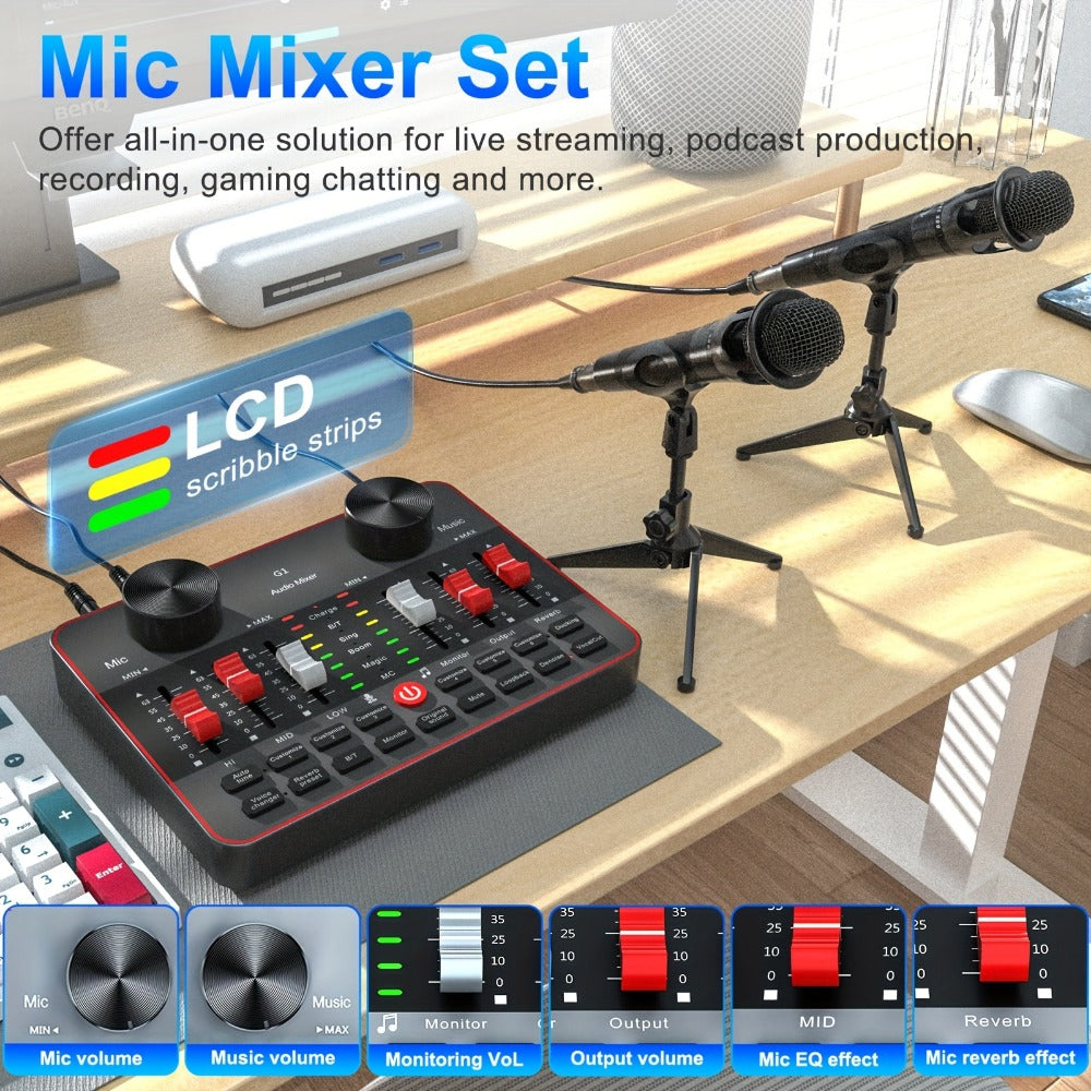 USB Audio Interface, Cardioid, USB, Rechargeable, Professional, Mixer for Recording detail image - detail view 6