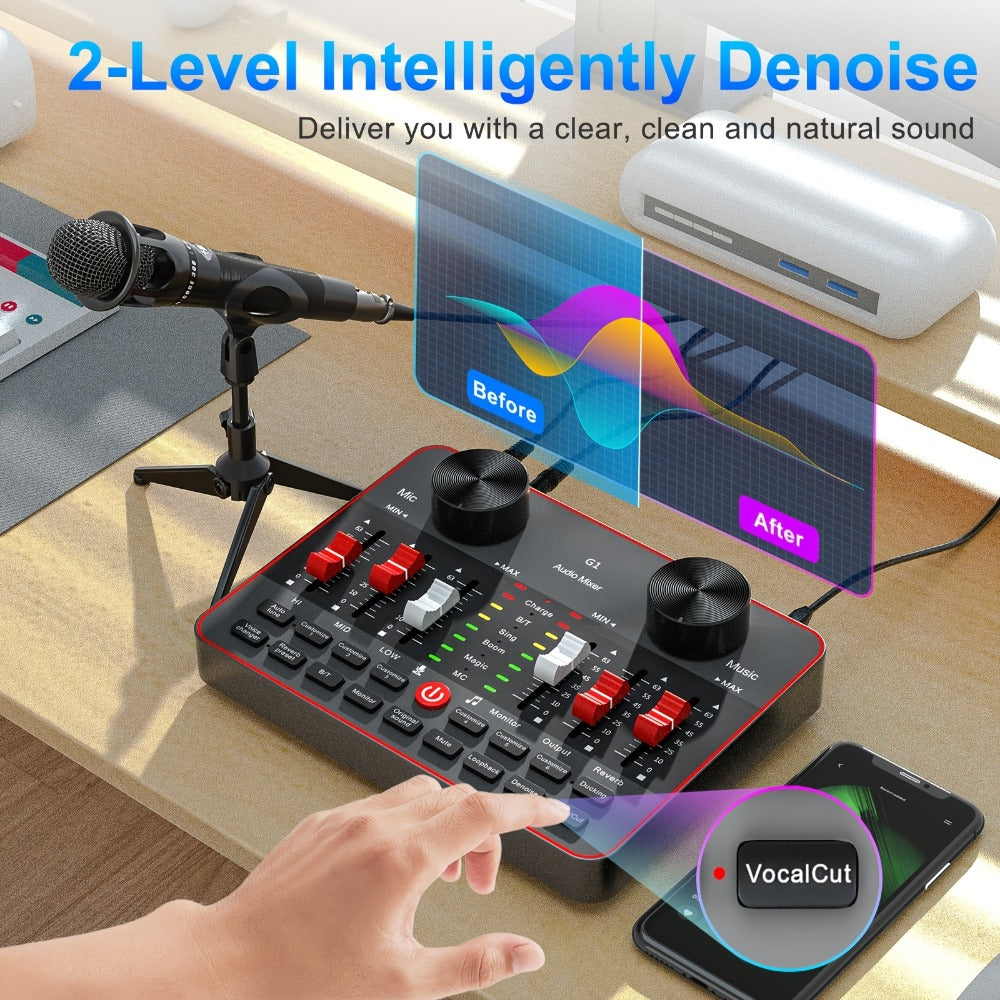 USB Audio Interface, Cardioid, USB, Rechargeable, Professional, Mixer for Recording detail image - detail view 7