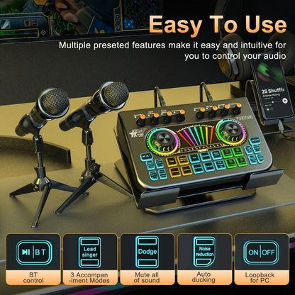 USB Audio Interface, Cardioid, USB, Rechargeable, Professional, Mixer for Recording detail image - detail view 9