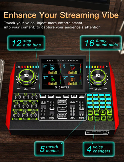 USB Audio Interface, Condenser, USB, Tenlamp, G10, Pro for Recording and Streaming detail image - detail view 19