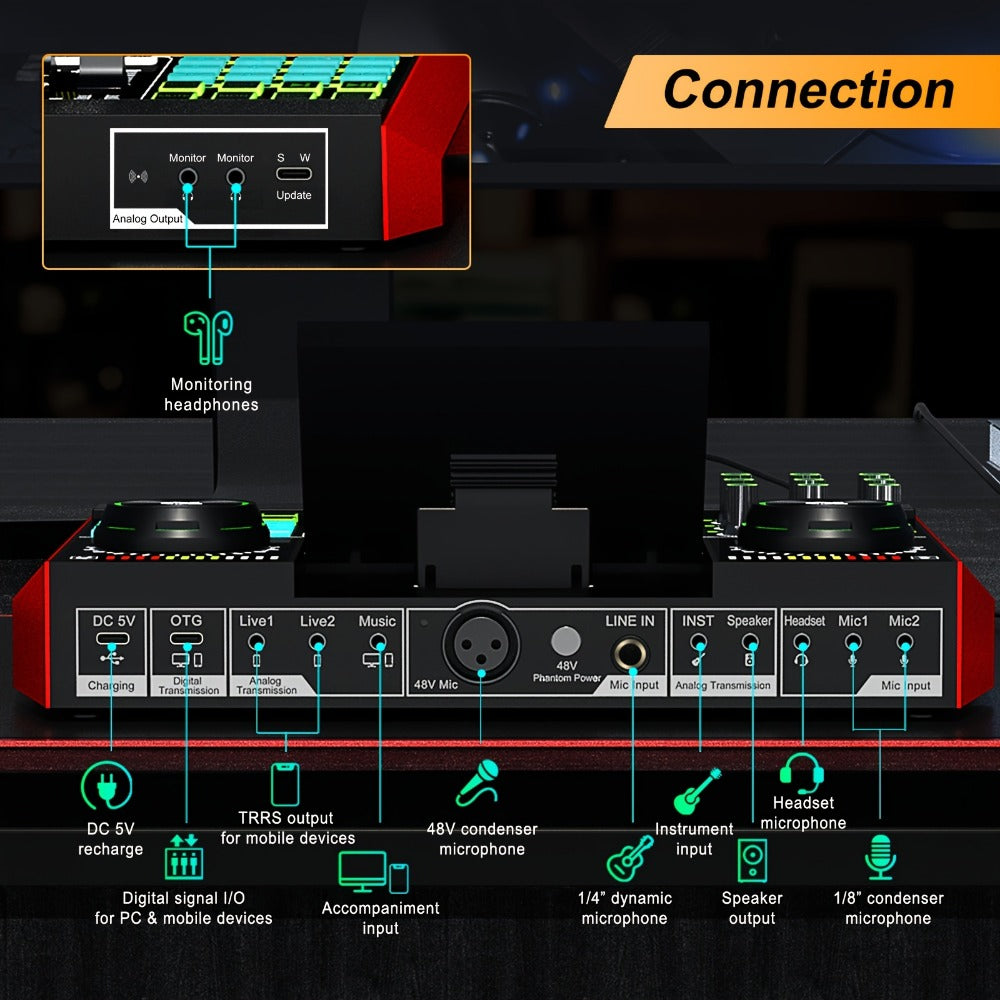 USB Audio Interface, Condenser, USB, Tenlamp, G10, Pro for Recording and Streaming detail image - detail view 21