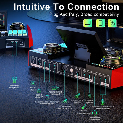 USB Audio Interface, G10-BM700-OTG, USB, 36V, Podcast, Equipment, Bundle for Recording detail image - detail view 14