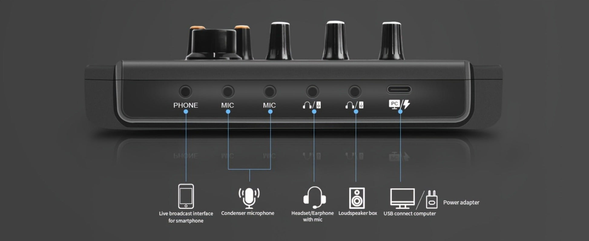 USB Audio Interface, Rechargeable, USB, Hayner-Seek, Podcast for Recording and Streaming detail image - detail view 12