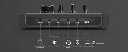 USB Audio Interface, Rechargeable, USB, Hayner-Seek, Podcast for Recording and Streaming detail image - detail view 12