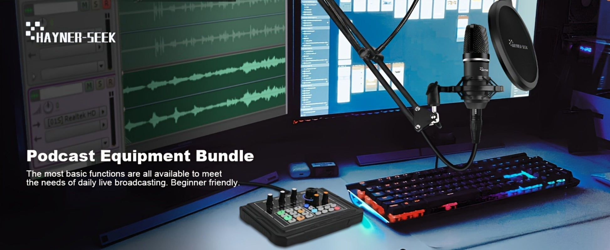 USB Audio Interface, Rechargeable, USB, Hayner-Seek, Podcast for Recording and Streaming detail image - detail view 9