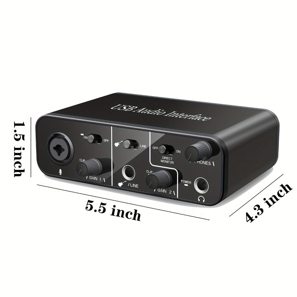 USB Audio Interface, USB-C, USB, Mic, Preamps, Cable for Recording and Streaming detail image