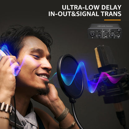 USB Audio Interface, USB-C, USB, Mic, Preamps, Cable for Recording and Streaming detail image - detail view 6