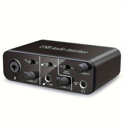 USB Audio Interface, USB-C, USB, Mic, Preamps, Cable for Recording and Streaming detail image - detail view 7