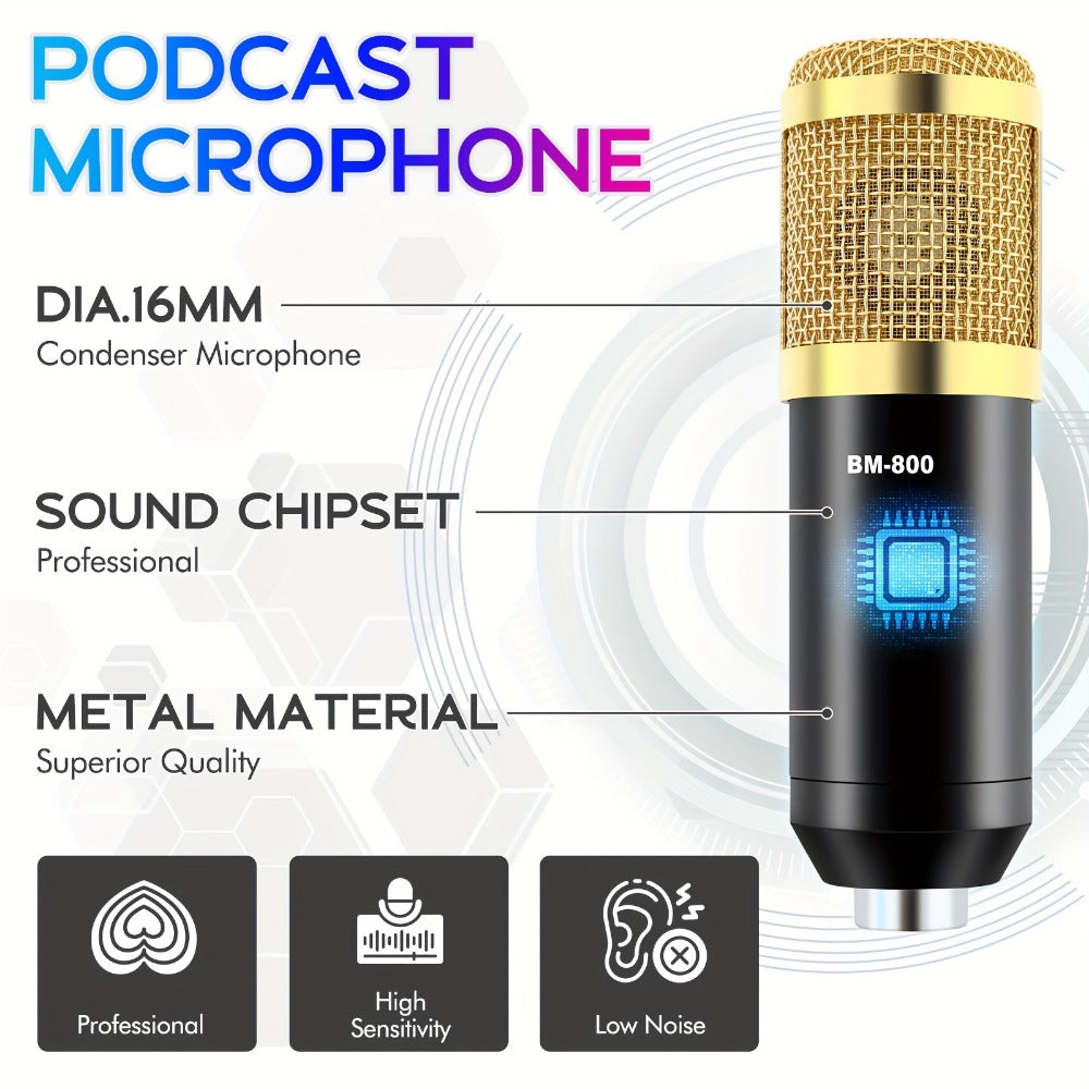 USB Audio Interface, V8K + BM800, USB-C, USB, Podcast, Equipment, Bundle for Recording detail image - detail view 10