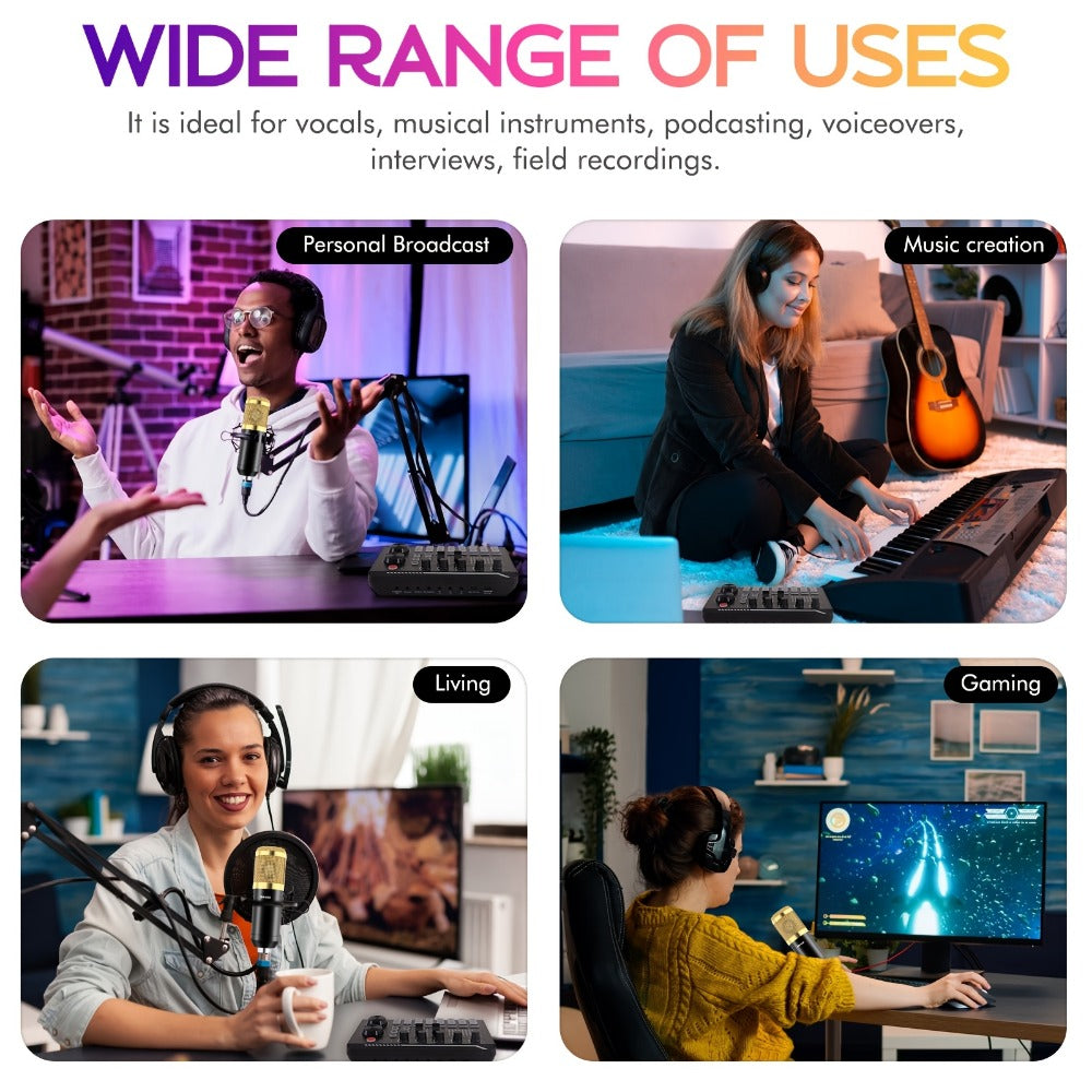 USB Audio Interface, V8K + BM800, USB-C, USB, Podcast, Equipment, Bundle for Recording detail image - detail view 14