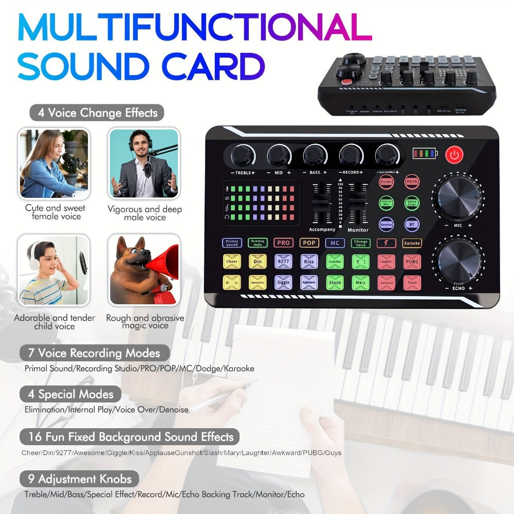 USB Audio Interface, V8K + BM800, USB-C, USB, Podcast, Equipment, Bundle for Recording detail image - detail view 17