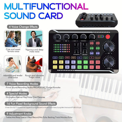 USB Audio Interface, V8K + BM800, USB-C, USB, Podcast, Equipment, Bundle for Recording detail image - detail view 17
