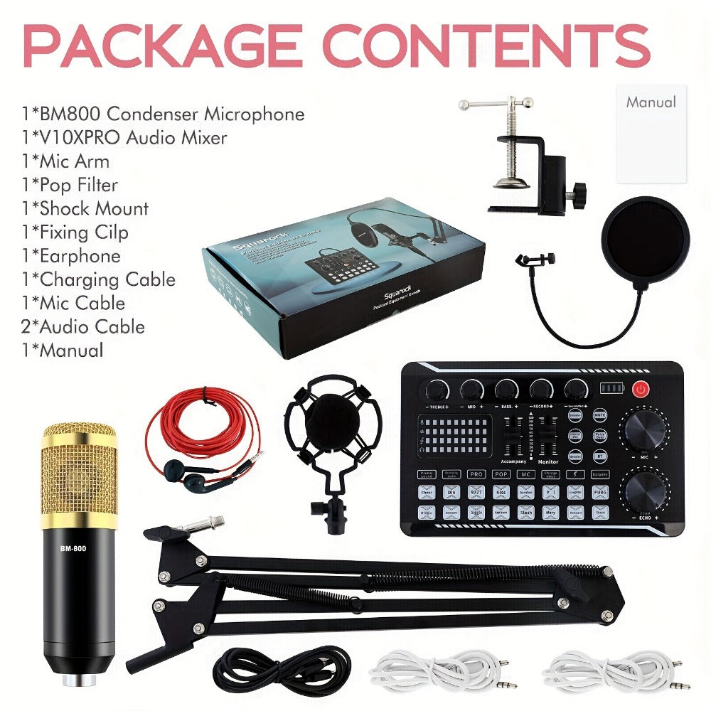 USB Audio Interface, V8K + BM800, USB-C, USB, Podcast, Equipment, Bundle for Recording detail image - detail view 19