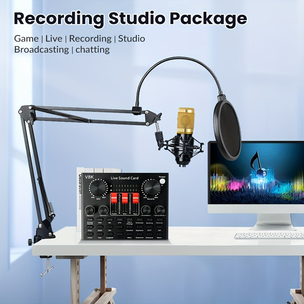 USB Audio Interface, V8K + BM800, USB-C, USB, Podcast, Equipment, Bundle for Recording detail image - detail view 20