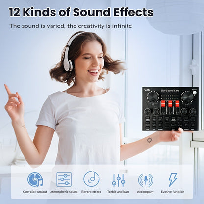 USB Audio Interface, V8K + BM800, USB-C, USB, Podcast, Equipment, Bundle for Recording detail image - detail view 21
