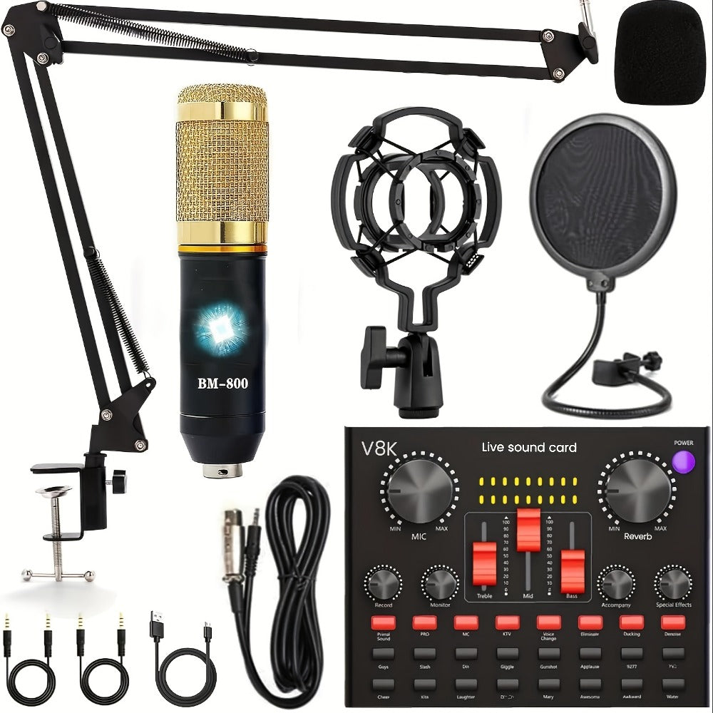 USB Audio Interface, V8K + BM800, USB-C, USB, Podcast, Equipment, Bundle for Recording detail image - detail view 5