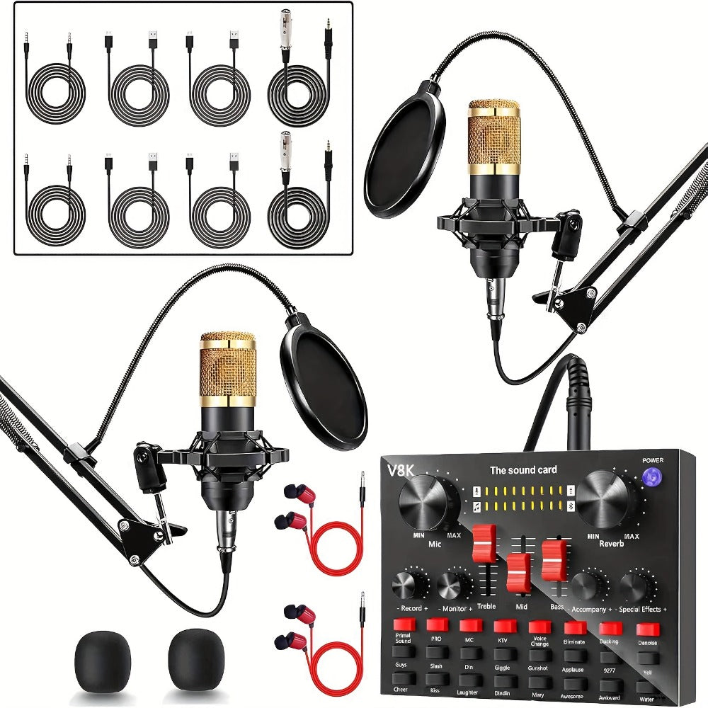 USB Audio Interface, V8K + BM800, USB-C, USB, Podcast, Equipment, Bundle for Recording detail image - detail view 7