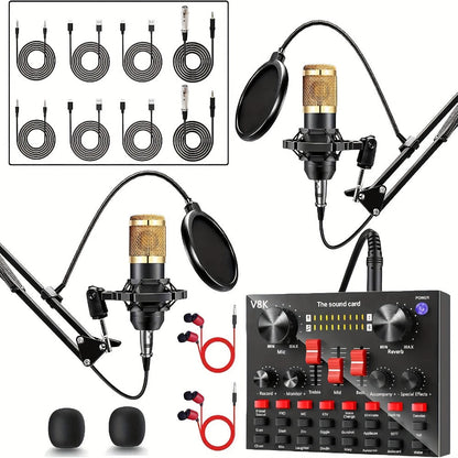 USB Audio Interface, V8K + BM800, USB-C, USB, Podcast, Equipment, Bundle for Recording detail image - detail view 7