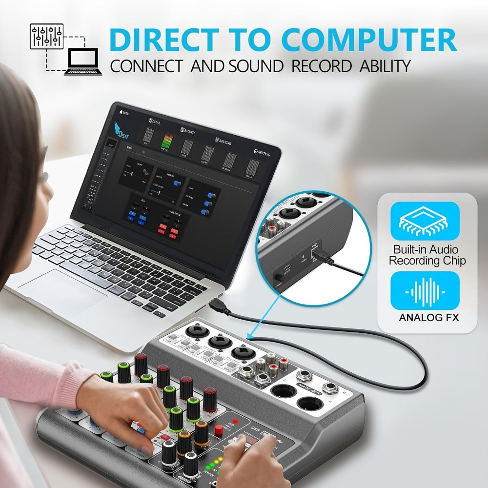 USB Audio Interface, Wireless, USB, Aveek, Professional, Mixer for Recording and Streaming detail image - detail view 5